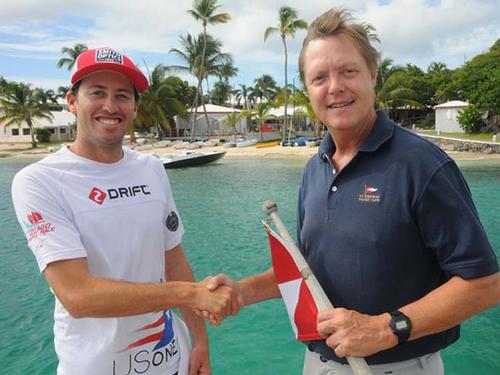 Taylor Canfield named Virgin Islands Sailor of the Year for 2013 by Phillip Shannon, President of the Virgin Islands Sailing Association © Dean Barnes